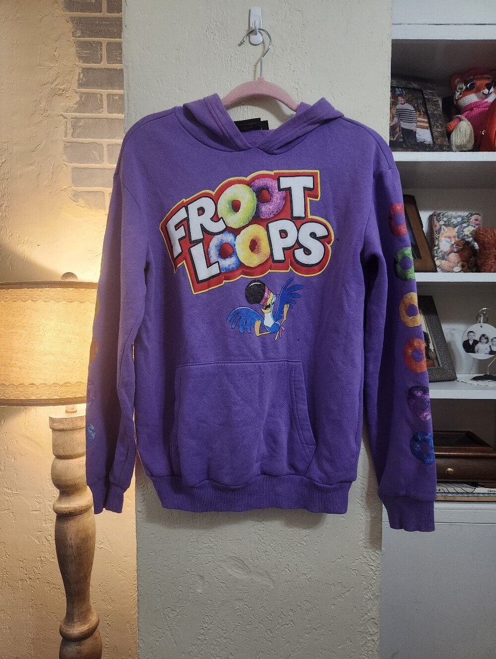 Kelloggs Fruit Loops Purple Hoodie Size Small P2p 20 EUC